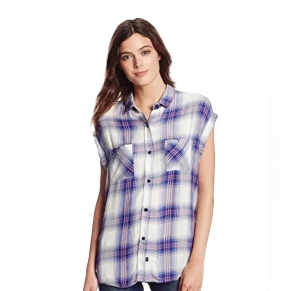 RAILS Britt Plaid Button Front Blouse - Picture 1 of 5